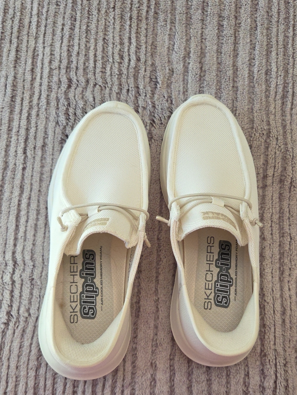 Skechers Men's Cream Slip-Ins Lightweight Loafers